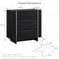 Modern Architectural Wood Dresser with Gold-Capped Feet