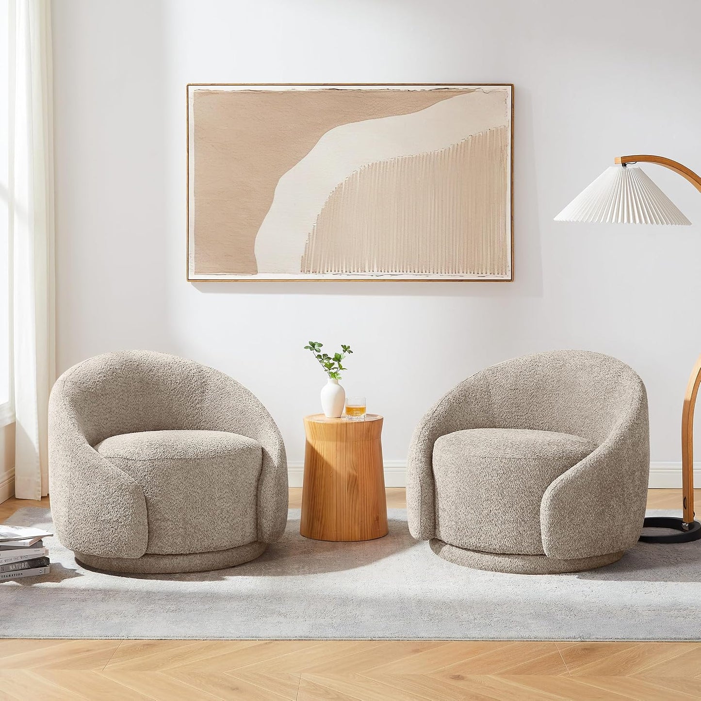 Sherpa Swivel Barrel Accent Chair