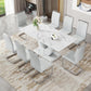 LuxeMarble Glass Dining Table