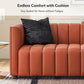 Luxe Channel Tufted Genuine Leather Sofa