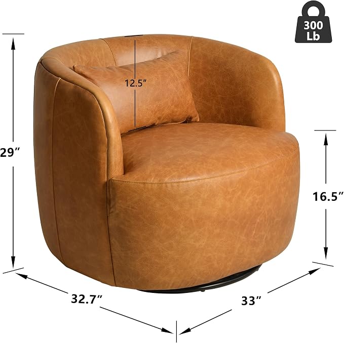 Estate Collection™ Genuine Leather Swivel Accent Chair