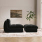Modern Corduroy Lounge Chair with Ottoman