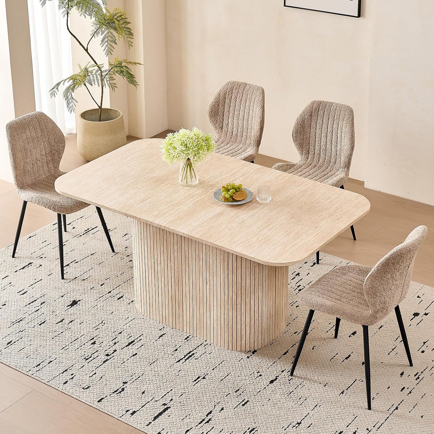 Monroe Fluted Pedestal Dining Table