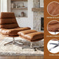 Mid-Century Modern Leather Recliner with Ottoman
