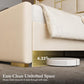 Modern Upholstered Bed with Gold Accents
