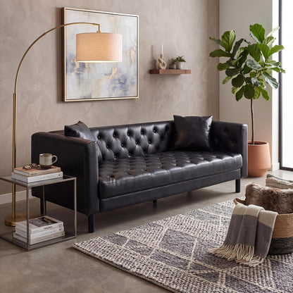 Heritage Tufted Leather Sofa