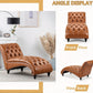 Modern Chesterfield PU Leather Chaise Lounge