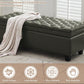 Modern Tufted Faux Leather Storage Bench