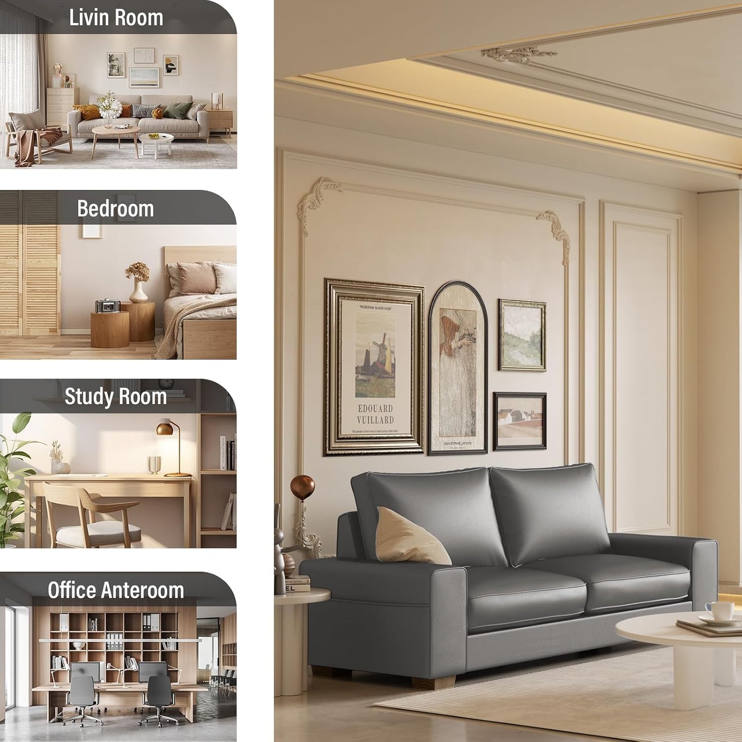 LuxeLine™ Faux Leather Sofa