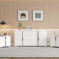 Modern High Gloss Dresser with Chrome Mirror Handles