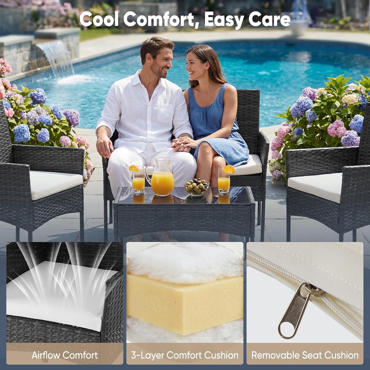 LunaWeave Patio Bistro Set