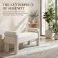 Modern Cylindrical Upholstered Linen Bench