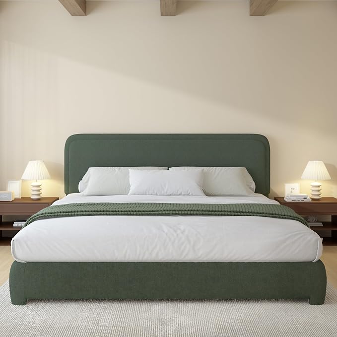 Modern Cloud Curve Bouclé Bed