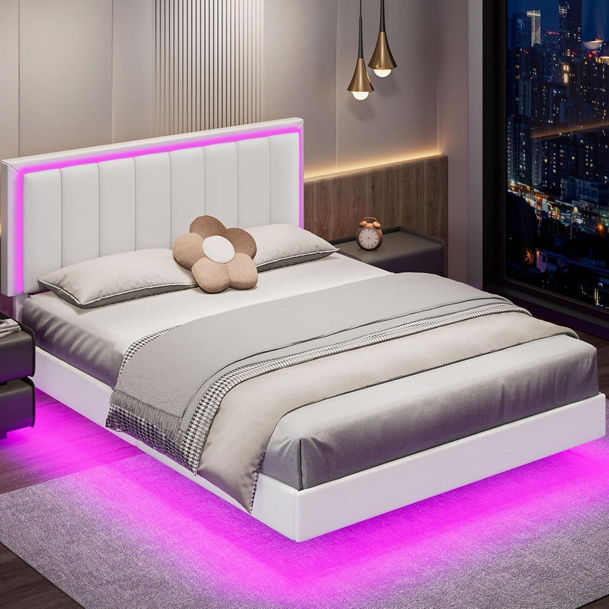 Floating LED Platform Bed