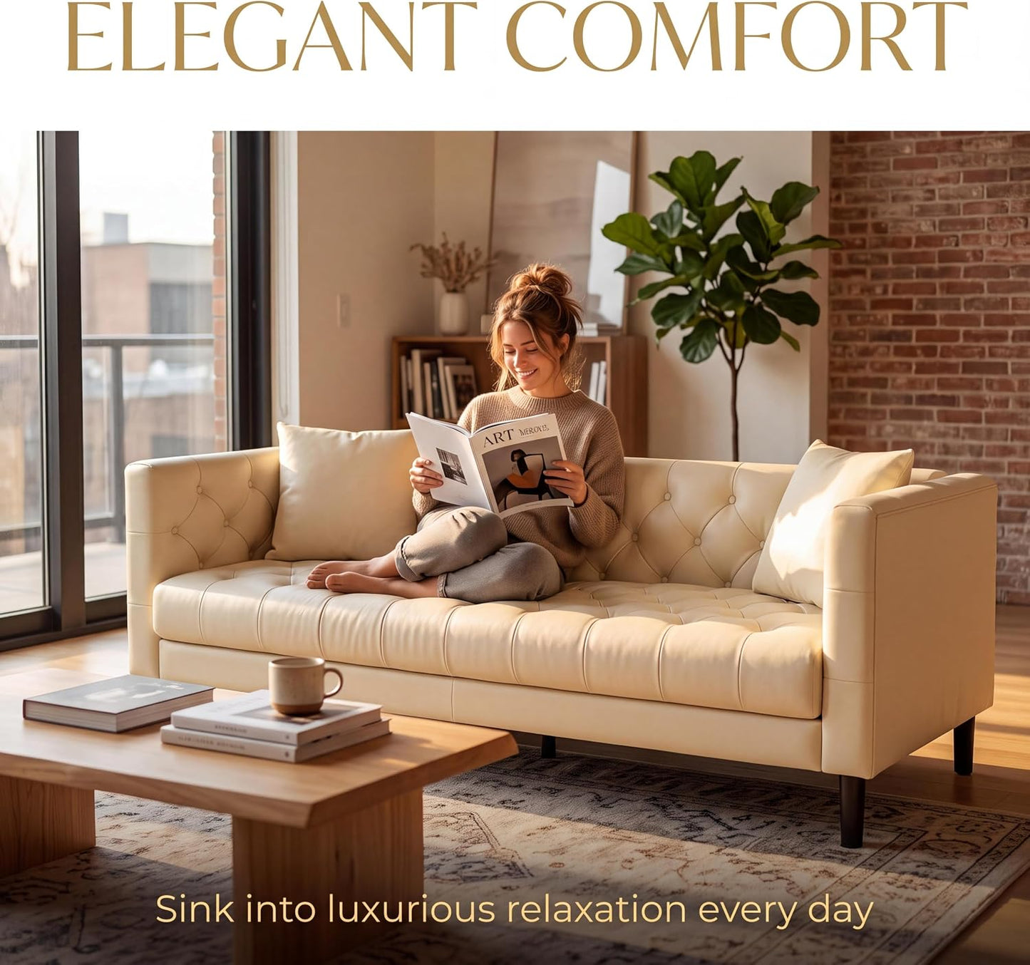 Heritage Tufted Leather Sofa
