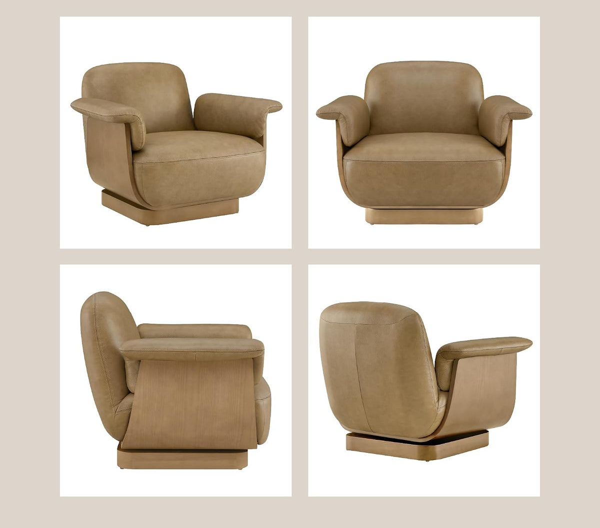 Montclair™ Leather Swivel Chair & Ottoman Set
