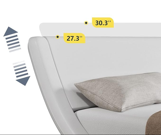 Modern Sleigh Upholstered Platform Bed