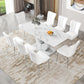LuxeMarble Glass Dining Table