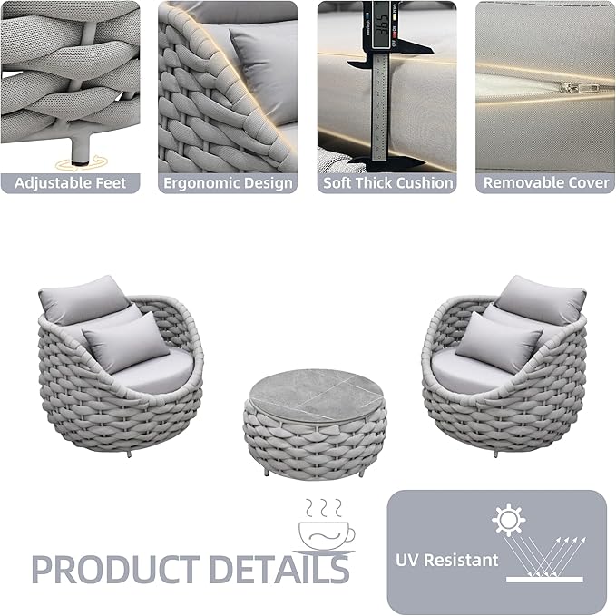 Riviera Rope Outdoor Conversation Set
