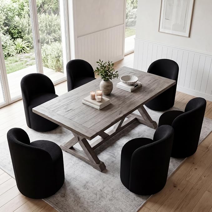 Alden 360° Upholstered Swivel Chair Set