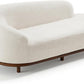 Modern Curved Bouclé Chaise Lounge