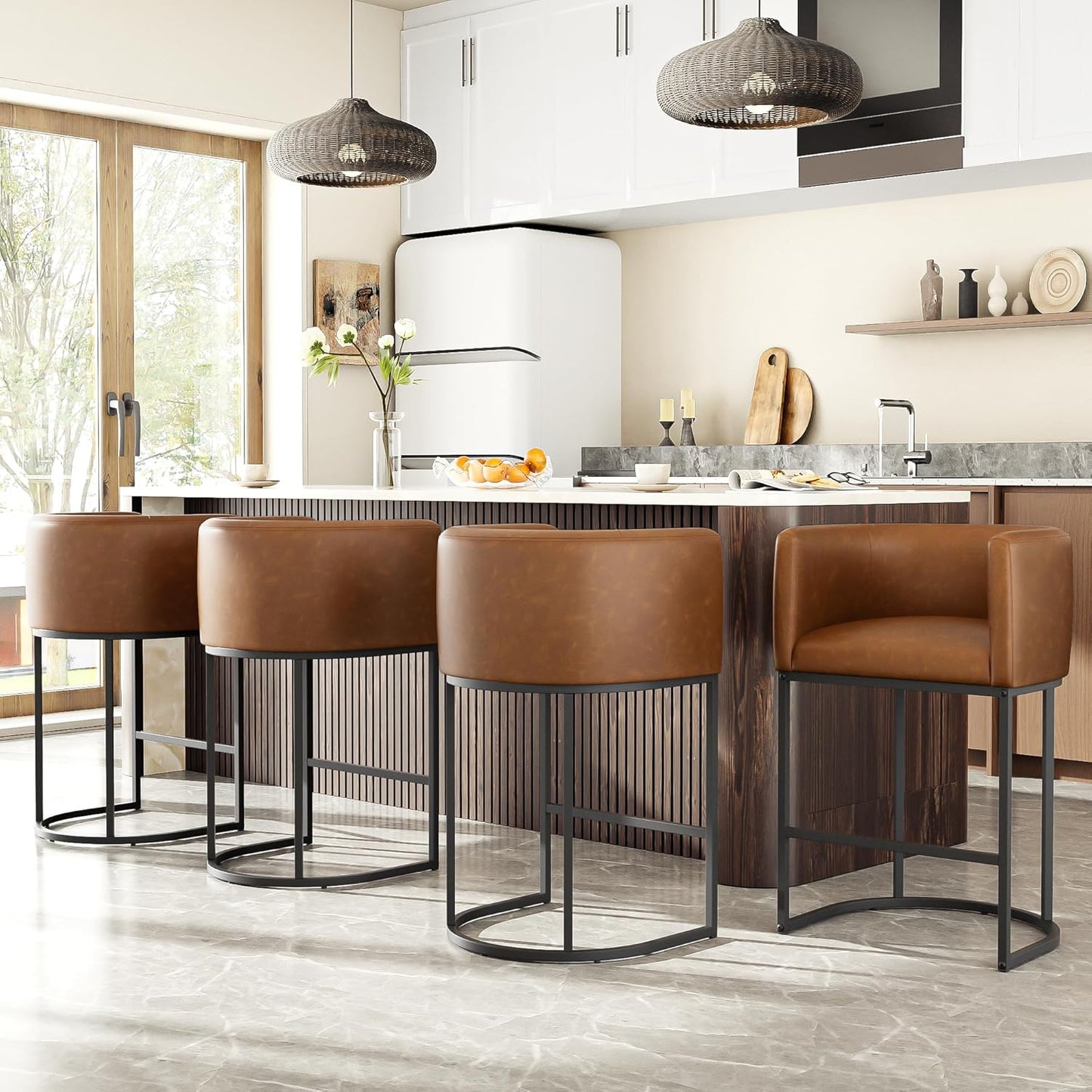 Luxe Curve Counter Stool Set