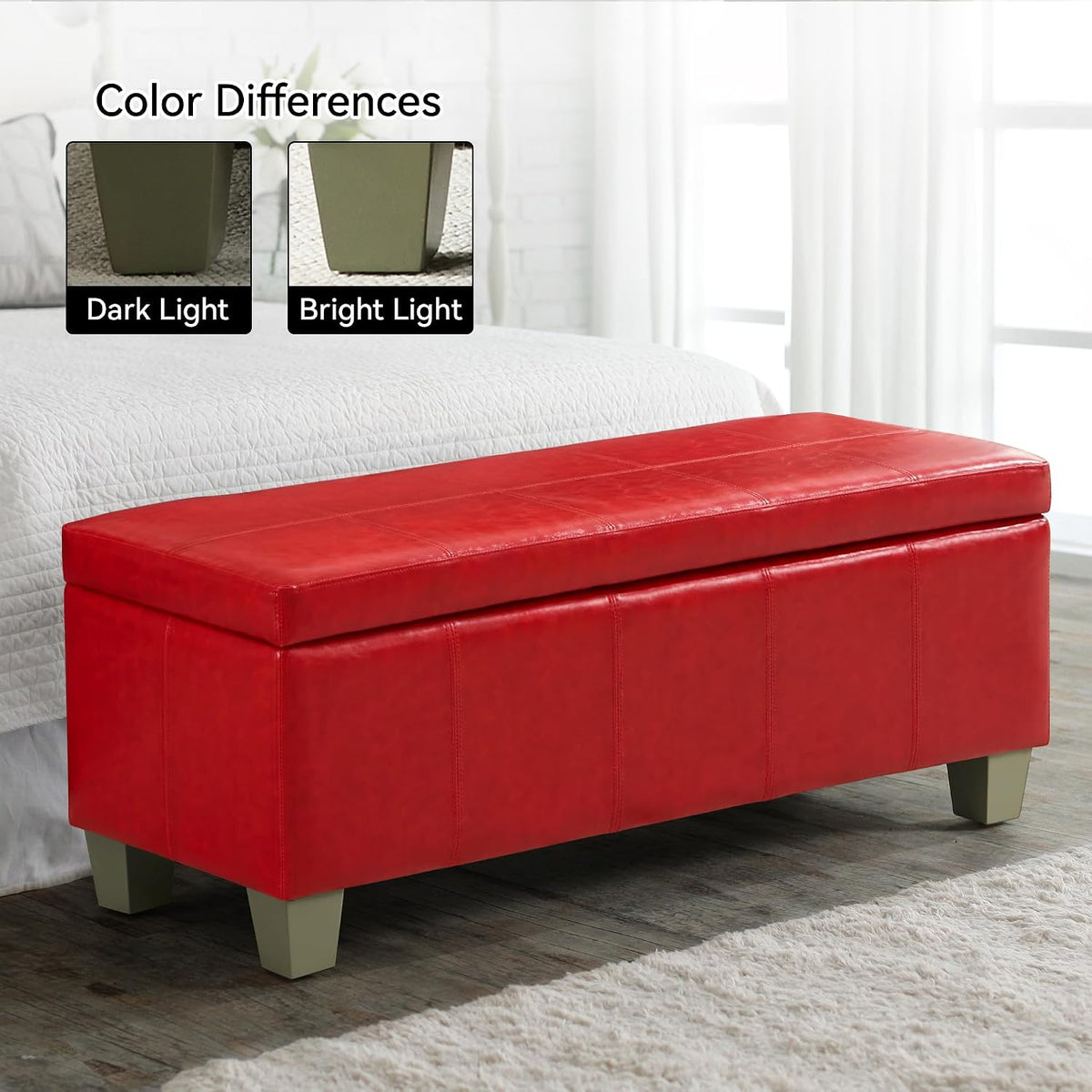 Contemporary Upholstered Storage Bench