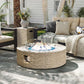 Sandstone Halo Fire Pit Table Set