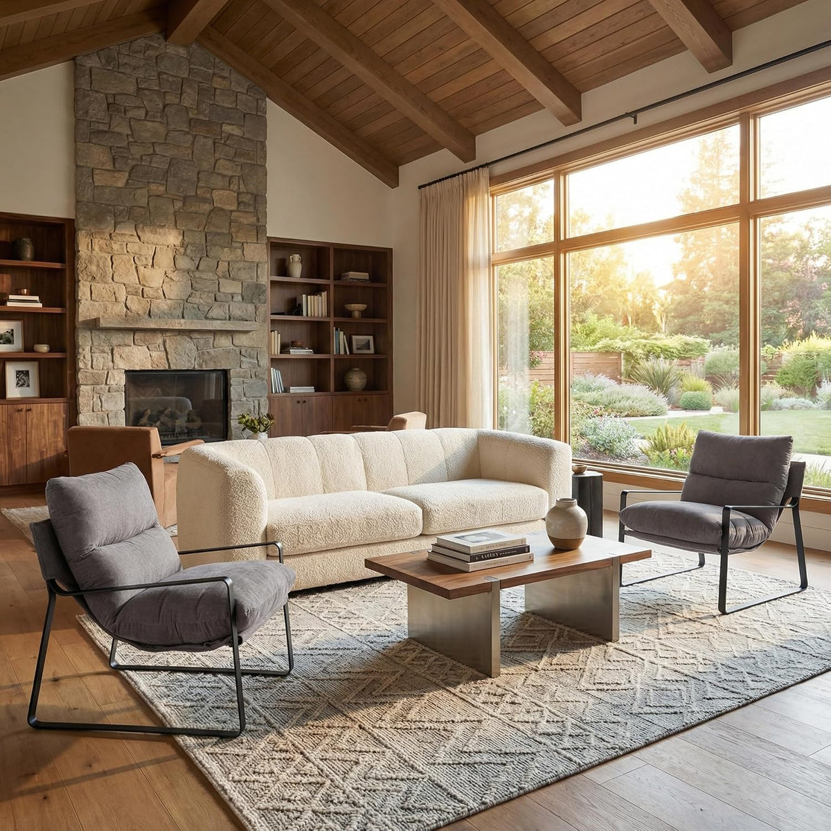 Montrose Fabric & Leather Accent Chair