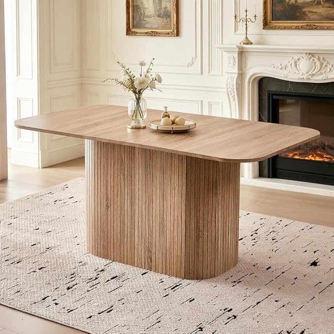 Monroe Fluted Pedestal Dining Table