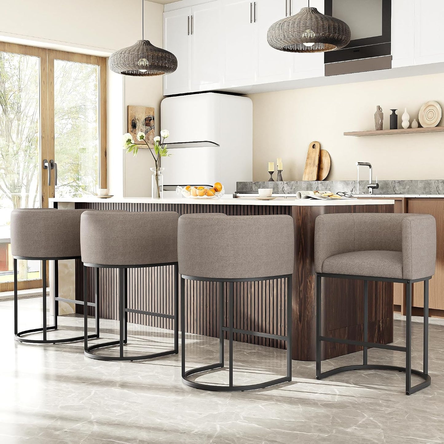Luxe Curve Counter Stool Set
