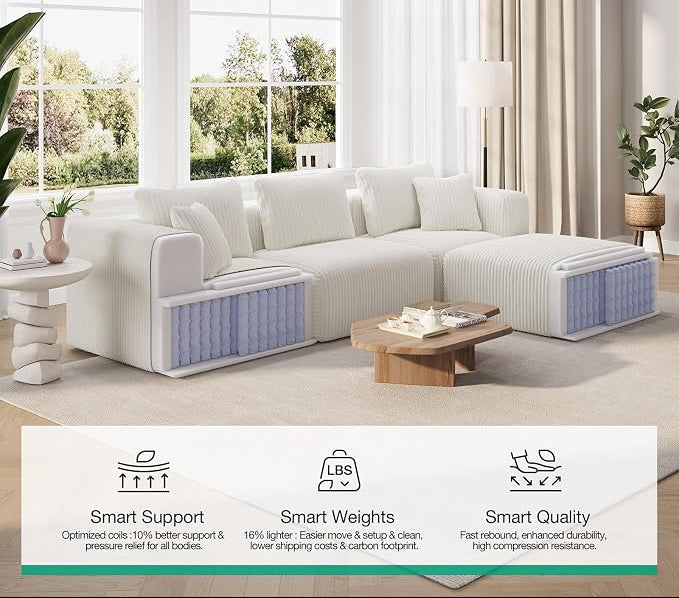 CloudFlex Corduroy Modular Sectional Sofa