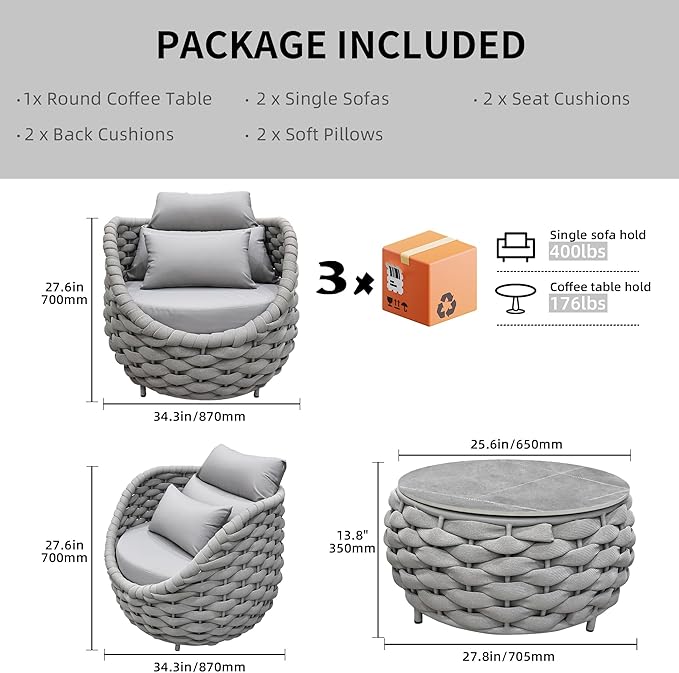 Riviera Rope Outdoor Conversation Set