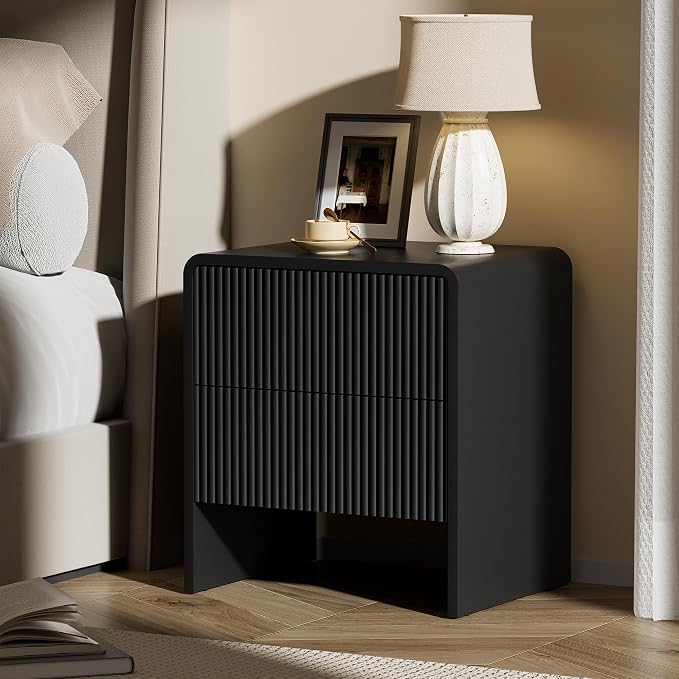 Minimalist Fluted Nightstand Set