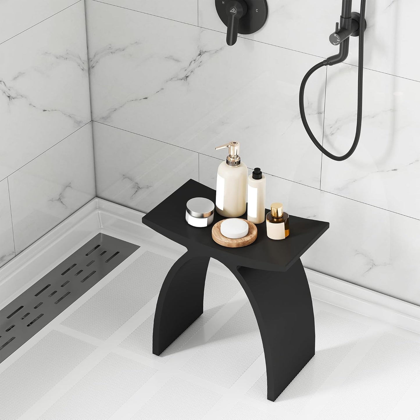 Minimalist Arched Shower Stool