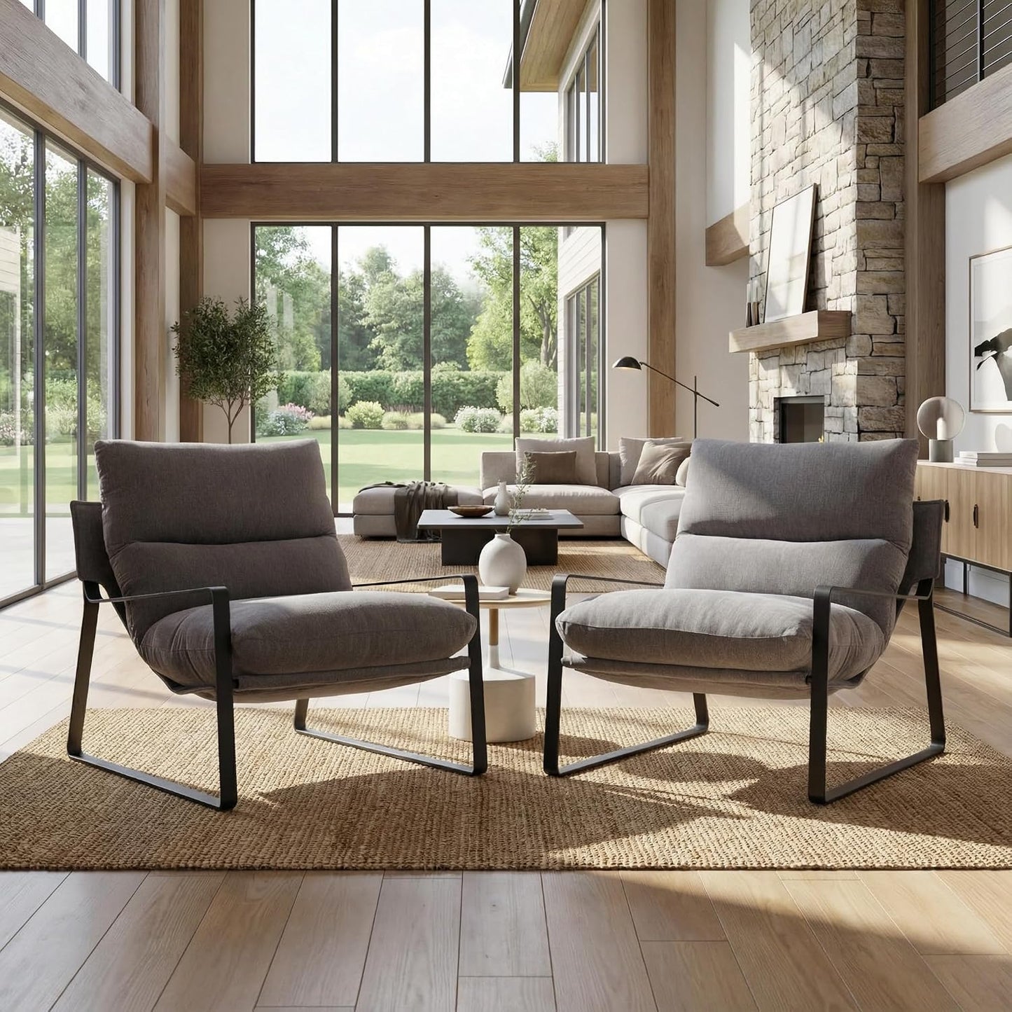 Montrose Fabric & Leather Accent Chair