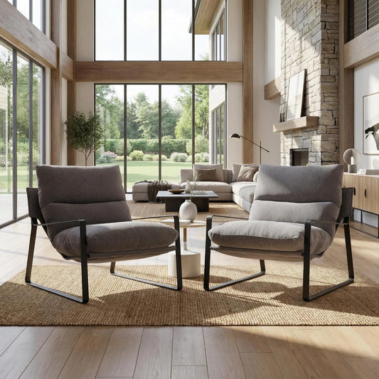 Montrose Fabric & Leather Accent Chair