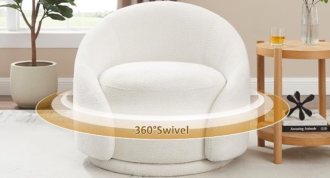 Sherpa Swivel Barrel Accent Chair