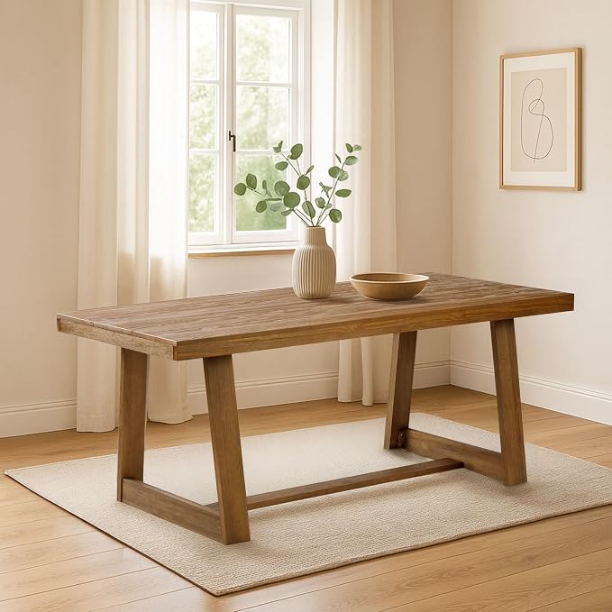 Heritage Grove Solid Wood Farmhouse Dining Table