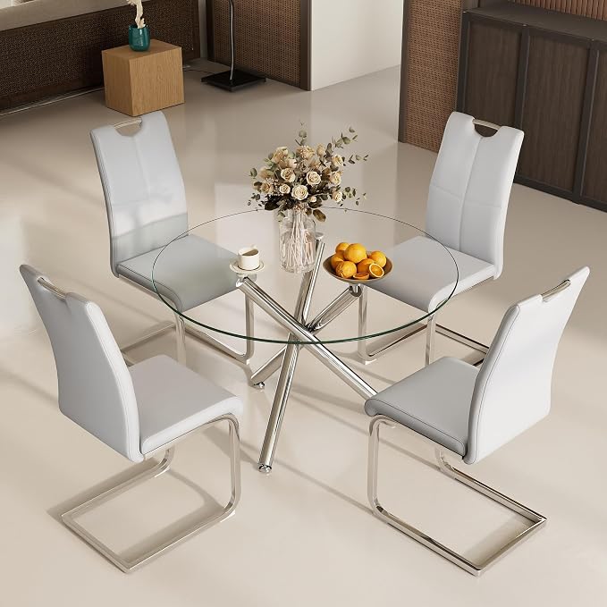 Celeste Round Glass Dining Set