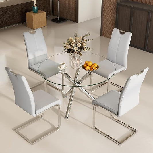 Celeste Round Glass Dining Set