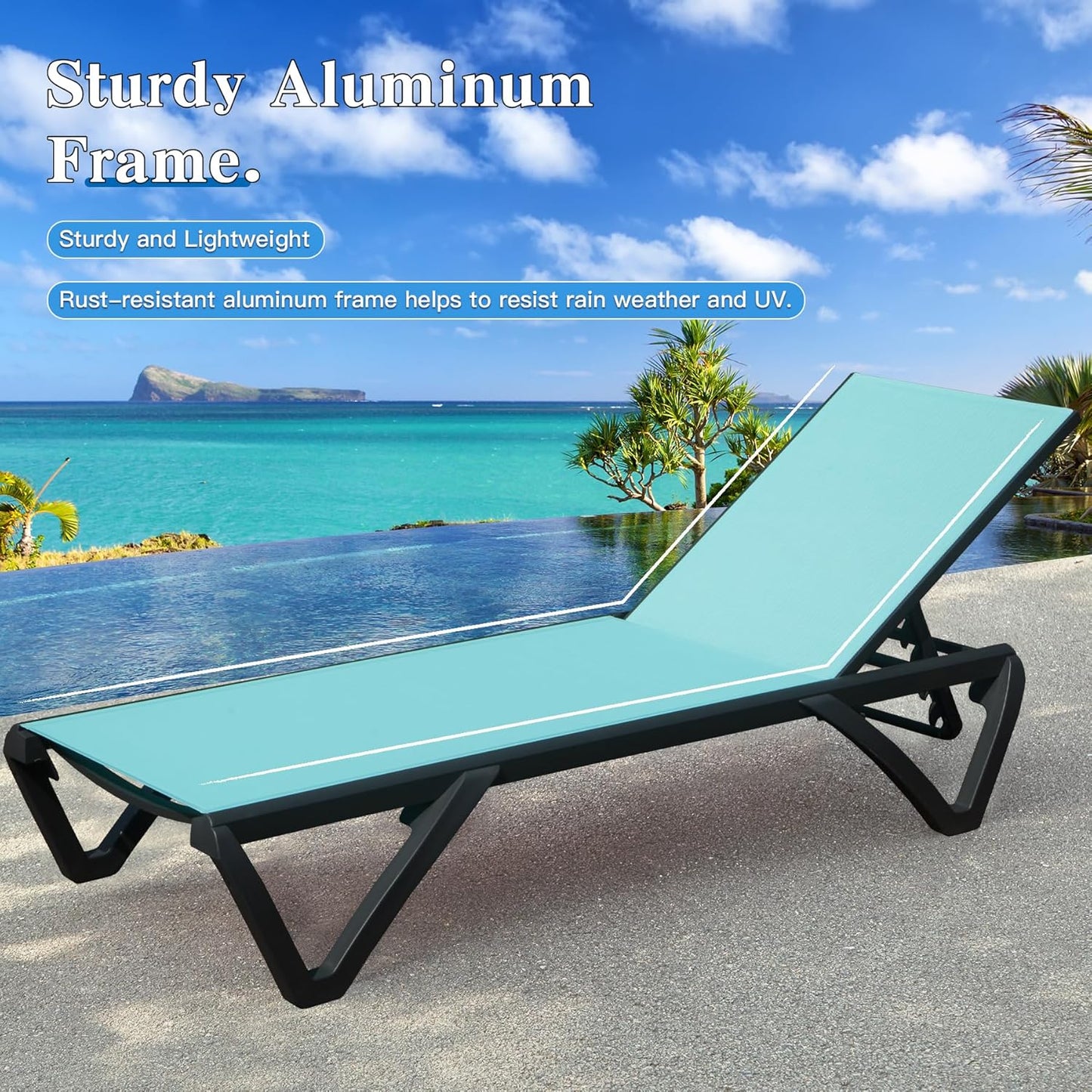Heavy-Duty Textilene Aluminum Outdoor Lounge Chair