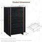 Modern Architectural Wood Dresser with Gold-Capped Feet