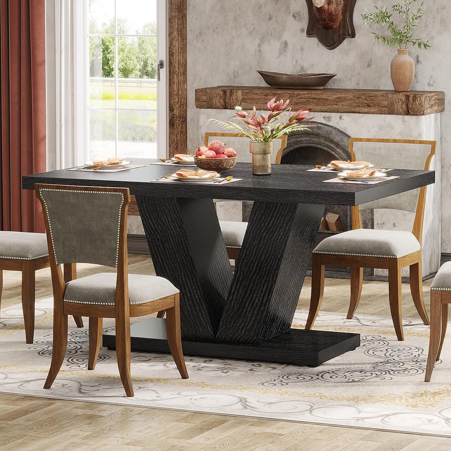 Heritage Elm Rustic Dining Table