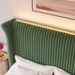 Royal Luxe Faux Fur Wingback Bed with RGB LED Lighting