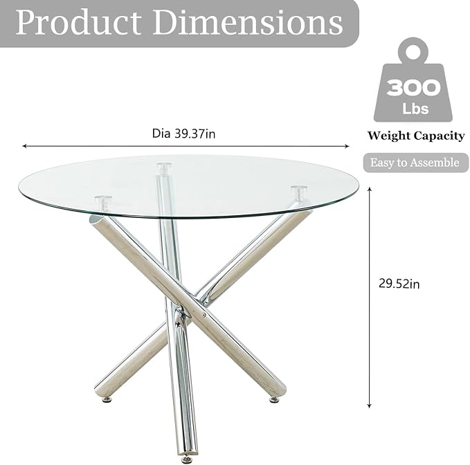 Celeste Round Glass Dining Set