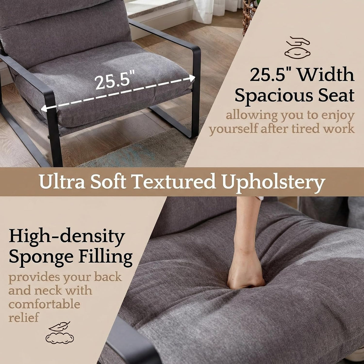 Montrose Fabric & Leather Accent Chair