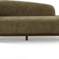 Modern Curved Bouclé Chaise Lounge