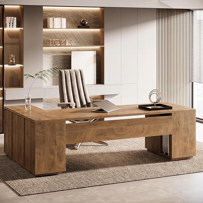 RegalCore L-Shaped Executive Office Desk with File Storage