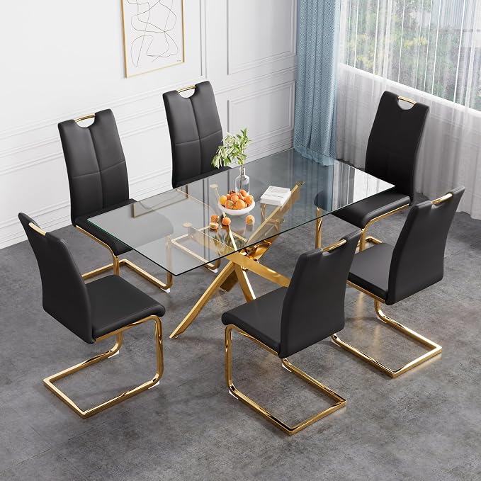 Celeste Rectangular Glass Dining Set